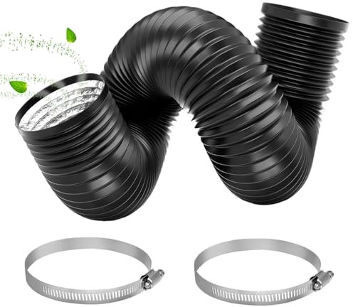 Abluftschlauch 150mm Alu Flexrohr Länge 3,0 Meter PVC Alurohr Lüftungsschlauch Schlauch mit 2 Stahlreifen Klimaanlage Schlauch Abluftschlauch Klimagerät für Klimaanlagen Wäschetrockner Abzugshaube