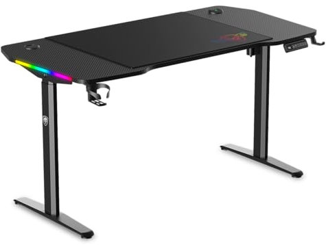 Spirit of Gamer - HEADQUARTER 900, Escritorio Eléctrico Gaming Elevable con Alfombrillas de Ratón, Mesa en Madera de 140x70 cm, Ajustable en Altura, Panel de Control, Función de Memoria, Acero