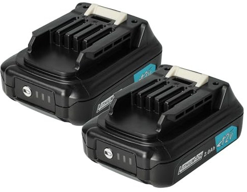 vhbw 2X Akku kompatibel mit Makita DMR108, DF333DSAX6, DS032, DMR202, DMR107 Baustellenradio, DMR110 Werkzeug (2000 mAh, Li-Ion, 12 V)