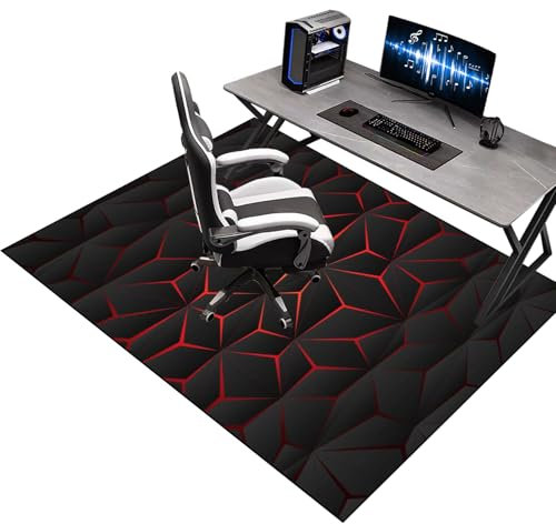 90 x 120 cm Office Gaming Chair Mat for Carpet, Gaming Floor Protector, Desk Chair Mat, Black