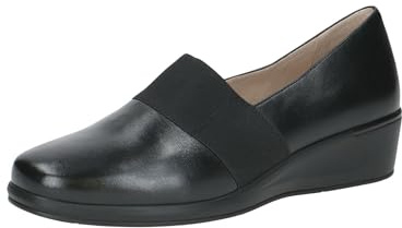 Caprice Comfort Damen Slipper aus Leder Mehrweite H, Schwarz (Black Nappa), 41 EU