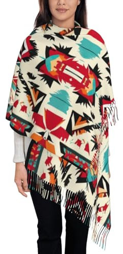 KWQDOZF Pashmina-Schal mit Indianer-Muster, Schal für Damen, Winterschal für Damen, Hochzeitsschal, warme Schals