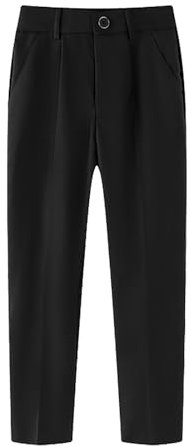 Pantalon de Costume Enfant Garcon Hiver 2-16 Ans Pantalon Habillée Ado Garçon Ample Pas Cher Chic Confortable Casual Cérémonie Performance Vacances a la Mode (Black, 15-16 Years)