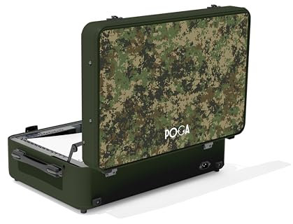 POGA Lux Camouflage – Tragbarer Gamingkoffer (kompatibel mit Playstation 5) mit integriertem 24″ AOC Gaming Monitor, Trolley & Reisekoffer-Design – Camouflage