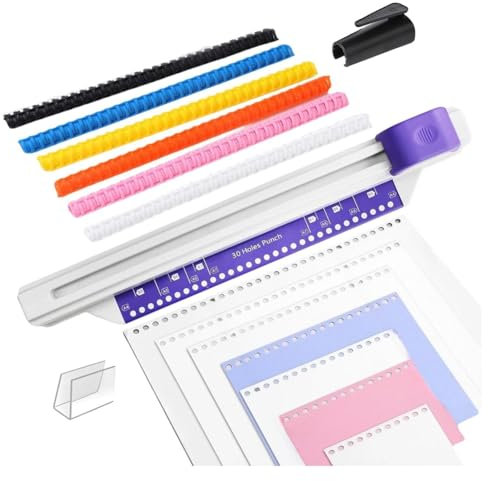 JOFUUM 30-Loch-Bindemaschine, Hand-Locher für Lose Blätter, A4 A5 A6 A7 B5 B6 B7 Buchbinder Notizbuch Spiralbindung