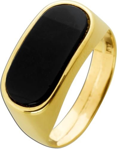 Ch.Abramowicz Siegelring Gold 585 14K schwarze Onyxplatte Antikschmuck 21