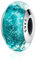 Breloque en verre de Murano bleu océan en argent sterling 925 pour bracelet Pandora