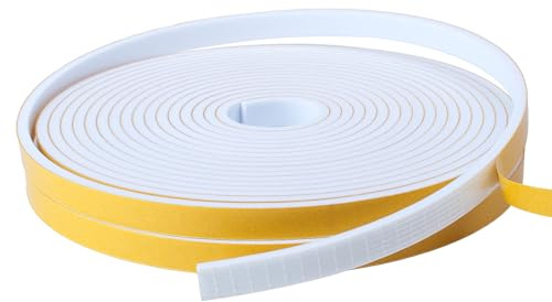 Dichtungsband Selbstklebend für Türen Fenster, 6mm(B) x3mm(D)/20m(L) Türdichtung Selbstklebendes Fensterdichtung Gummi Schaum Siegel Anti-Kollision Streifen Schalldämmung Dichtungsband Weiß