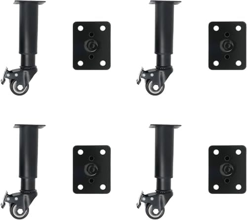 4pcs Verstellbare Möbelbeine Mit Drehgelenken Lenkrolle Heavy Duty Stützbeine Für Schranksofa Couchtisch Ständer, 18.5cm