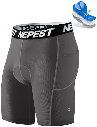 Nepest Radlerhose Herren Gepolstert Silikon-Anti-Rutsch-Grip | Fahrradunterhose Herren, 4D Sitzpolster, Schnelltrocknend, Leicht & Weich, Rennrad, MTB, Straßenrad, Cycling Shorts