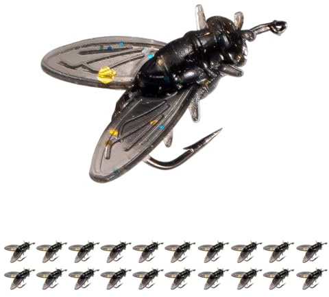 20pcs Dry Flies - Artificial Fly Fishing Lures Set, Trout Baits, Swimming Lures, Fly Fishing Tackle, Fish Bait, Fly Hooks. Suitable for Saltwater, Freshwater, bass, and Bluegill. Size: 15mm