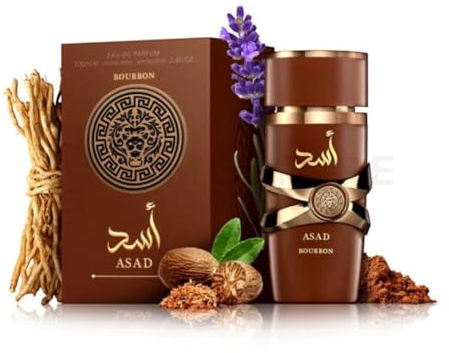 Asad Bourbon Eau De Parfum 100ml - Long-Lasting Arabian Perfume Spray, 100ml - Unisex Luxury Fragrance with Bourbon Vanilla, Amber, Nutmeg & Cacao