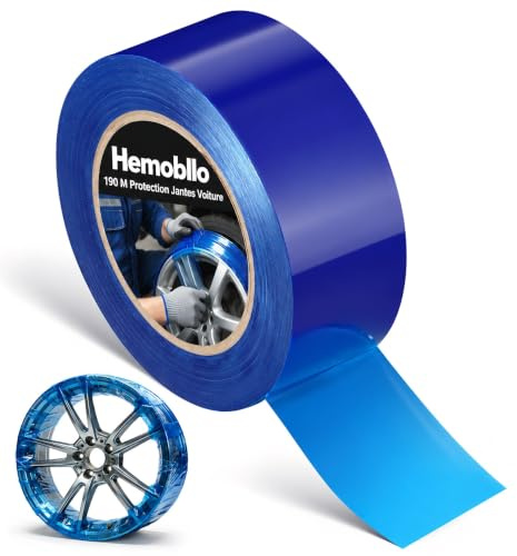 Hemobllo Ruban de Protection Jante Bleu Adhésif pour Voiture et Moto Film Protecteur PE Résistant Bande pour Éviter les Rayures et Impacts Lors Du Montage de Pneus Maintien Ferme et