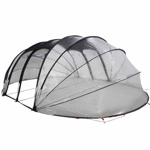 vidaXL Tenda da piscina a cupola Trasparente 640 x 432 x 205 cm PVC, Giardino e terrazza, materiali impermeabili, tenda per piscina, copertura outdoor, resistente ai raggi UV, montaggio veloce