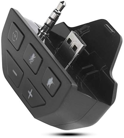 POENVFPO Headset-Adapter, Audio-Adapter für Controller mit 3,5-mm-Anschluss, Plug-and-Play, Chat- und Game-Audio-Balance für Kabelloses Gamepad (BLACK)