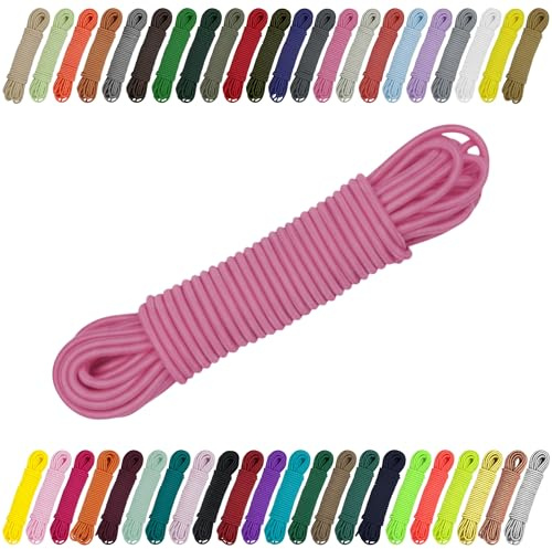 CARTONARE Gummikordel 2mm 3mm Elastische Schnur für Nähen, Basteln & Outdoor – Rundgummi, Expanderseil, Gummiband (312) Rosa, 3mm x 5m