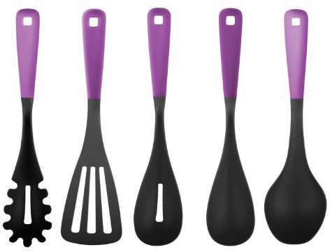 Zak Designs 5-teiliges Küchenhelfer-Set, Orchidee