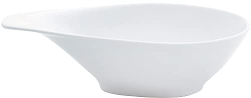 KAHLA 152967A90015C Elixyr Schale mit Griff 0,60 l |weiße Salatschüssel aus Porzellan 24 cm x 17 cm