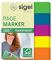 SIGEL HN615 Transparent Index Page Markers, 5 x 40 strips, Blue/Pink/Yellow/Orange/Green
