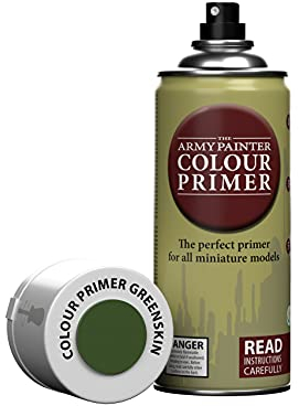 The Army Painter Colour Primer, Greenskin 400 ml spray primer, Primer Spray, acrylic spray paint for painting and Warhammer miniatures.skin, 400 ml