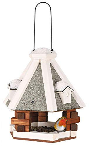 Trixie 5577 natura Futterhaus zum Hängen, ø 36 × 35 cm, braun/weiß
