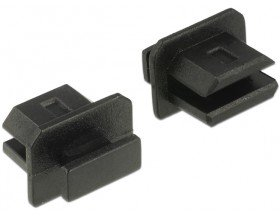 DeLock 64026 Lot de 10 Bouchons Anti-poussière pour Mini Displayport Femelle avec poignée Noir