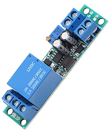 Módulo de Relé DC 12V 0-25 Segundos, Relé de Temporizador Ajustable Turn On/Turn Off Módulo con Aisladores Optoacopladores