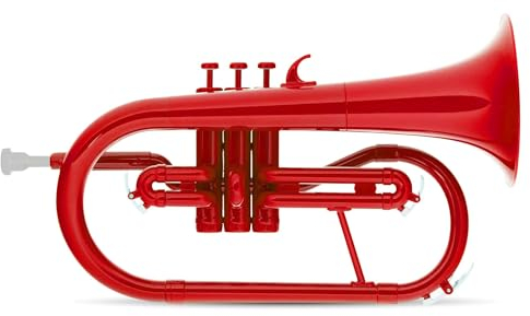 Classic Cantabile MardiBrass ABS Kunststoff Flügelhorn - Perinet-Ventile - 600g leicht - Bohrung: 11,5 mm - inkl. Mundstück und Gigbag - rot