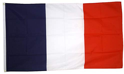 SeaStart France - Bandera de Nación con 2 Ojales metálicos (1,50 x 0,90 m), Color Azul, Blanco y Rojo