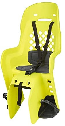 POLISPORT 8406600007 - Siège arrière Joy CFS pour vélos avec Roues de 26'' à 29'' adapté aux Enfants pesant de 9 à 22Kg avec ancrage sur Le Porte-Bagages en Color Néon/Gris Foncé