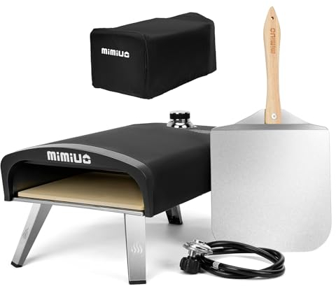 Mimiuo Four à pizza à gaz d'extérieur – Fours à pizza portable au propane pour l'extérieur – Réchaud à pizza professionnel avec pierre à pizza de 33 cm, idéal pour toute cuisine extérieure