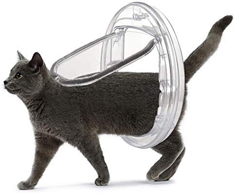 Katzenklappen Hua Haustiertür/Katzenklappe Mit 4-Wege-Verriegelungsstillpinsel, PC-Material Haustiere Können Frei Eindringen Und Die Klappentür Verlassen