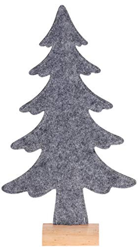 matrasa Weihnachtsbaum aus Filz mit Holzsockel - Dekoration Weihnachten Weihnachtsdeko 40cm Grau