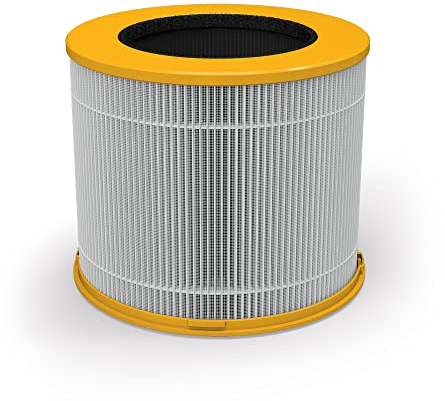 Dirt Devil Air Purifier Replacement Filter, 3-in-1 H13 HEPA, High Efficiency Activated Carbon, Allergens, For Home, Small Room and Desktop, AD46000V, White