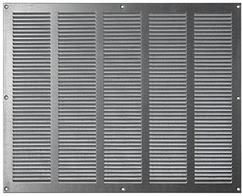 Steinberg14 Griglia di Ventilazione Rettangolare 500x400 mm - Griglie di Aerazione in Metallo Zincato - Serranda di Scarico dell'aria con Zanzariera - Copri Bocchetta Interna a Parete e a Soffitto