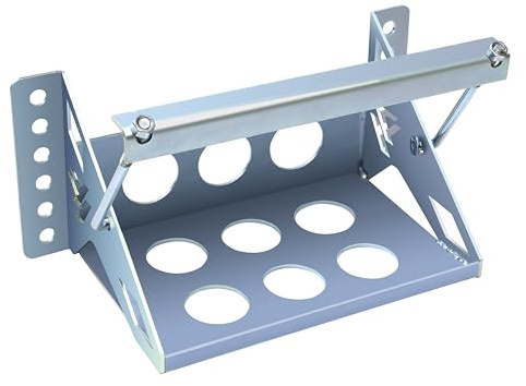 Metal Steel Bolt in Battery Mounting Box Tray Bracket Universal Lightweight 14.375 Overall Length - Fits up to a 10.63” × 7.06” × 7.5” Battery