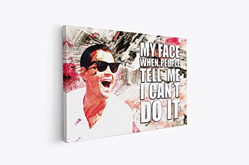 tradercat XXL Motivation-Wandbild - wolf of wall street my face when - Poster für Erfolg und Fitness, Leinwand und Poster komplett und aufhängefertig (75 x 100 cm)