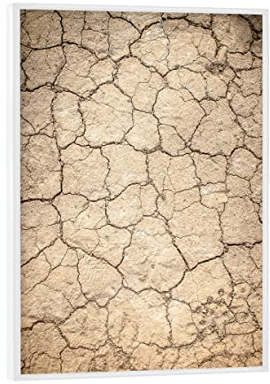 artboxONE Poster mit weißem Rahmen 18x13 cm Natur Desert Sand - Bild Desert Cracked Desert