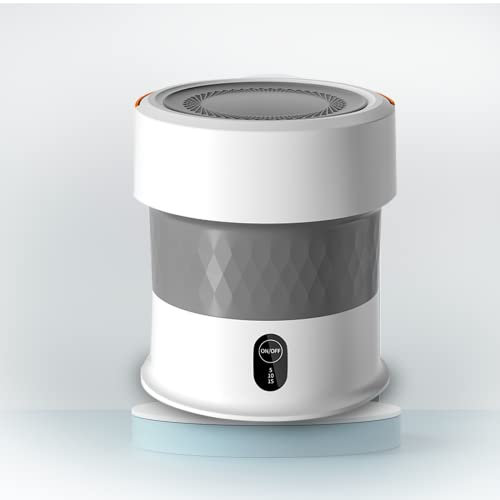 PanHuiWen Pliable Machine A Laver Portable avec Essoreuse Ultrasonique Petite Machine à Laver Le Linge 13L Grande capacité, dortoir, Camping,White-Base
