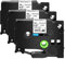 NineLeaf 3 x Kompatibel für Brother P-touch TZe-FA231 TZeFA231 TZ-FA231 TZFA231 TZE Textil-Aufbügelband 12mm 0.47'' Schwarz auf weiß Etikettenband für Ptouch PT-D400VP D400 D600 Beschriftungsgerät