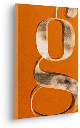 Komar Keilrahmenbild im Echtholzrahmen - Typo G wie Gustav - Größe 30 x 40 cm - Wandbild, Kunstdruck, Wanddekoration, Design, Wohnzimmer, Schlafzimmer