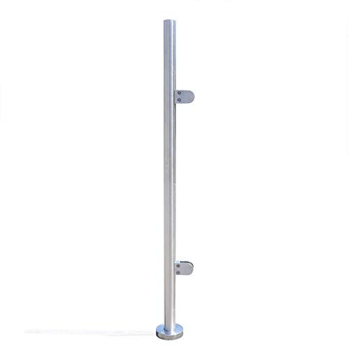 Balaustres 110 cm de acero inoxidable Balaustres Barandilla de vidrio Postes de barandilla adecuado Panel de valla Cuñas de piscina Barandillas (poste extremo de barandilla de 110 cm)