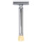MERKUR Einstellbarer Rasierhobel 510C | Klassiker Glanzchrom | Zweiteiliger Rasierer mit geradem Schnitt | Ideal für Nassrasur | Zinkdruckguss | Messing Griffstück | Made in Germany