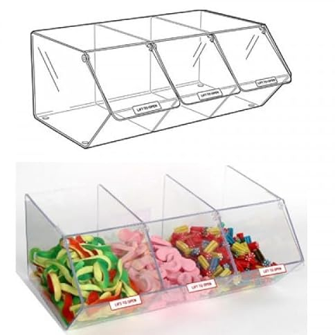 CompleteShopfittings Pick N Mix Sweet Acrylic Dispenser Display Stacking Bin Holder (MEDIUM (3 CONTAINER))