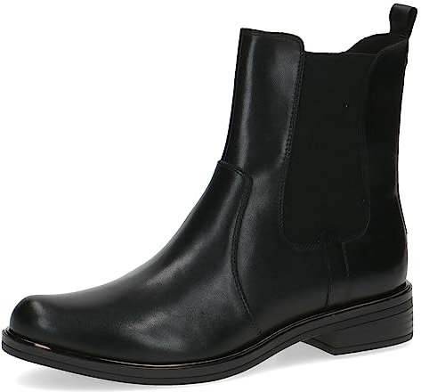 CAPRICE Damen Chelsea Boots Kleiner Absatz Elegant, Schwarz (Black Nappa), 38.5 EU