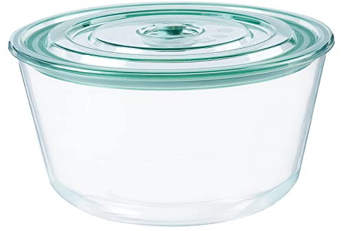 Opexscal Ciotola 2 in 1 con coperchio, piatto per dessert a strati, grande insalatiera con coperchio