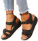 COTCLO Sandalias de verano para mujer, sandalias de tacón de cuña con parte inferior suave, zapatos de verano para mujer, sandalias de plataforma elegantes, zapatos de cuña para mujer, color negro, 39