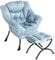 AIMEZO Relaxsessel mit Armlehne & Fußstütze, Fauler Stuhl Loungesessel Moderner Stoff-Freizeitsofa-Sessel, Dick gepolsterte Polsterung mit Metall-Stahlrahmen, Blau