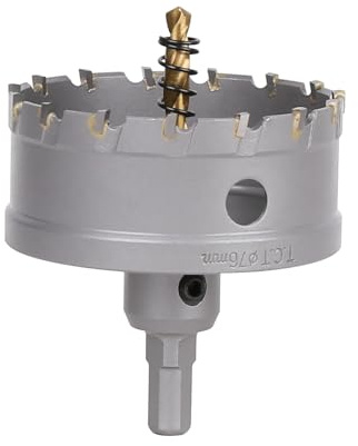Vearter 76mm Scie Cloche en Métal, Carbure Tungstène Coupeur TCT Trou avec Foret de Centrage, pour Acier Inoxydable, Alliage, Cuivre, Fer, Plastique, Fibre de Verre