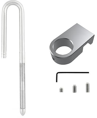 MiOYOOW Aquarium Zufluss Abflussrohr, Aquarium Filterrohr Edelstahl Zufluss Abflussrohre, Edelstahl Zufluss Abfluss Lily Wasserrohr mit Befestigungsklemme aus Aluminiumlegierung für Kleine Aquarium